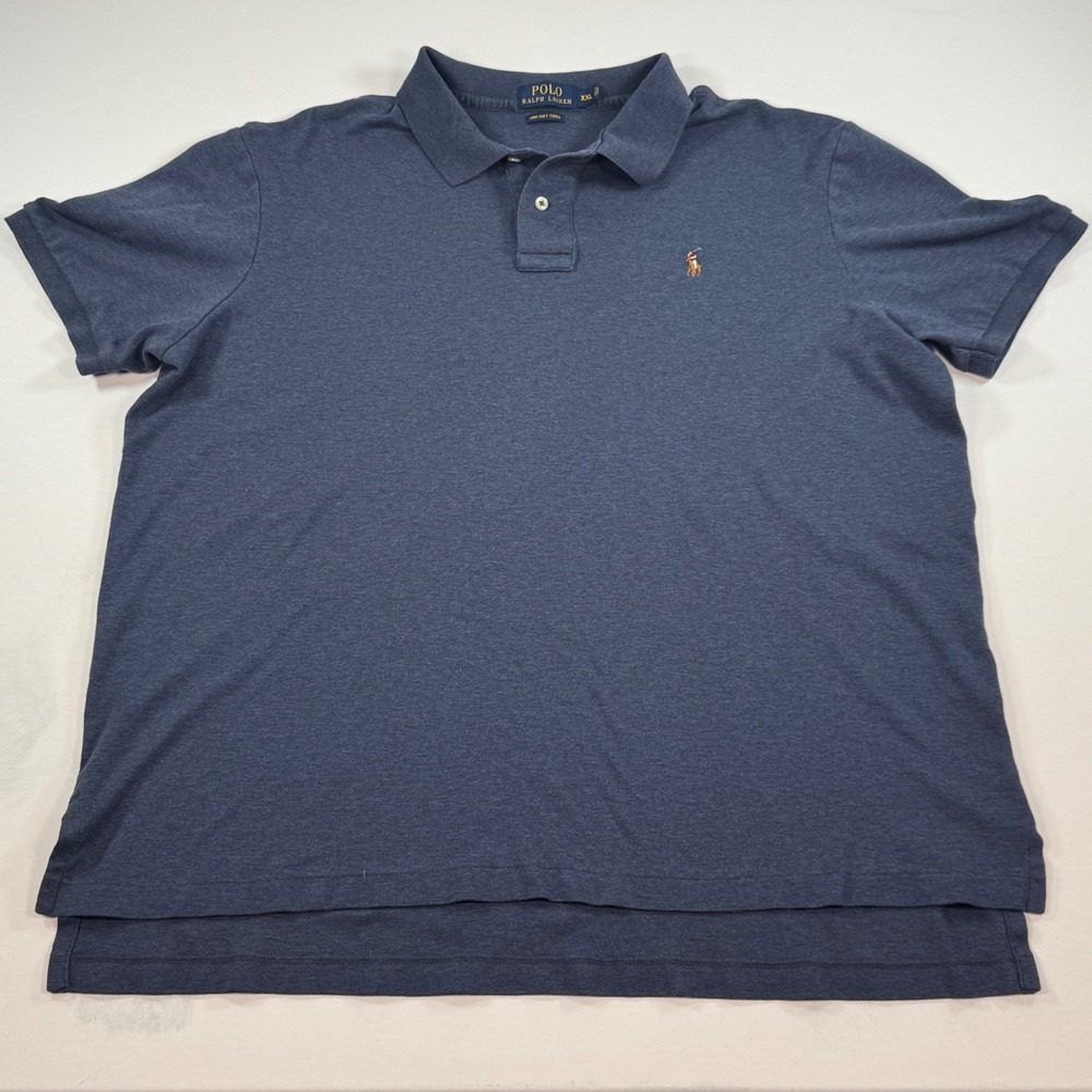 Polo Ralph Lauren Mens XXL Blue Pima Soft Touch Cotton Short Sleeve Polo Shirt